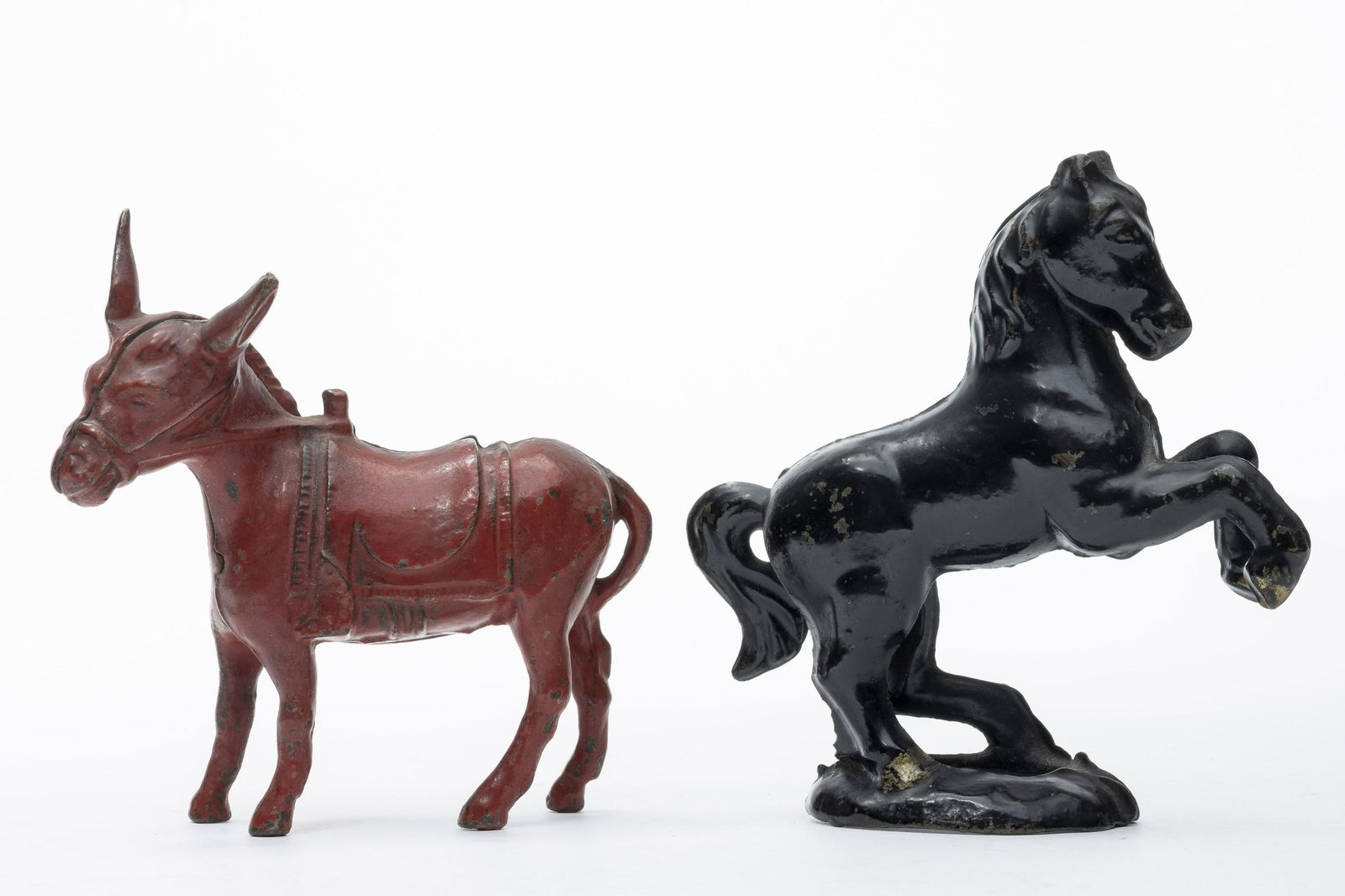 Horse on Oval Base & Red Donkey Iron Banks (1 of 2)