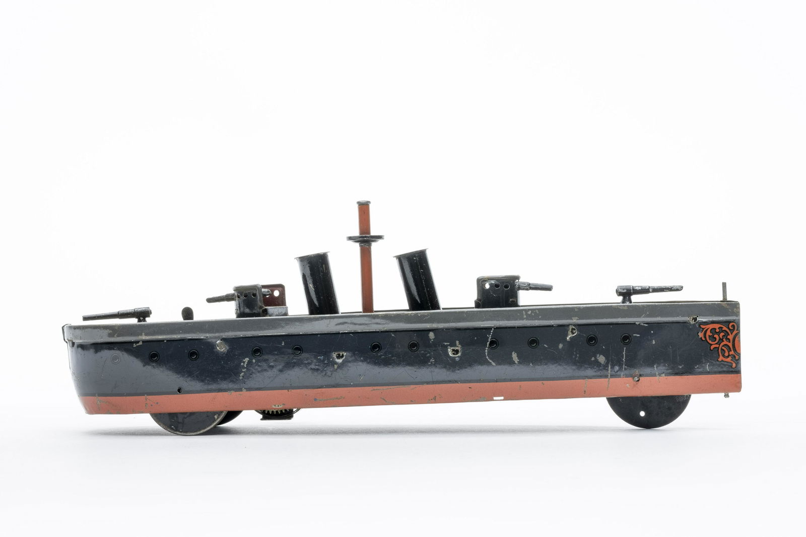 Hess Gun Boat: Made by Hess. 12" Long. Made of Tin. Worked when tested. Excellent Condition.