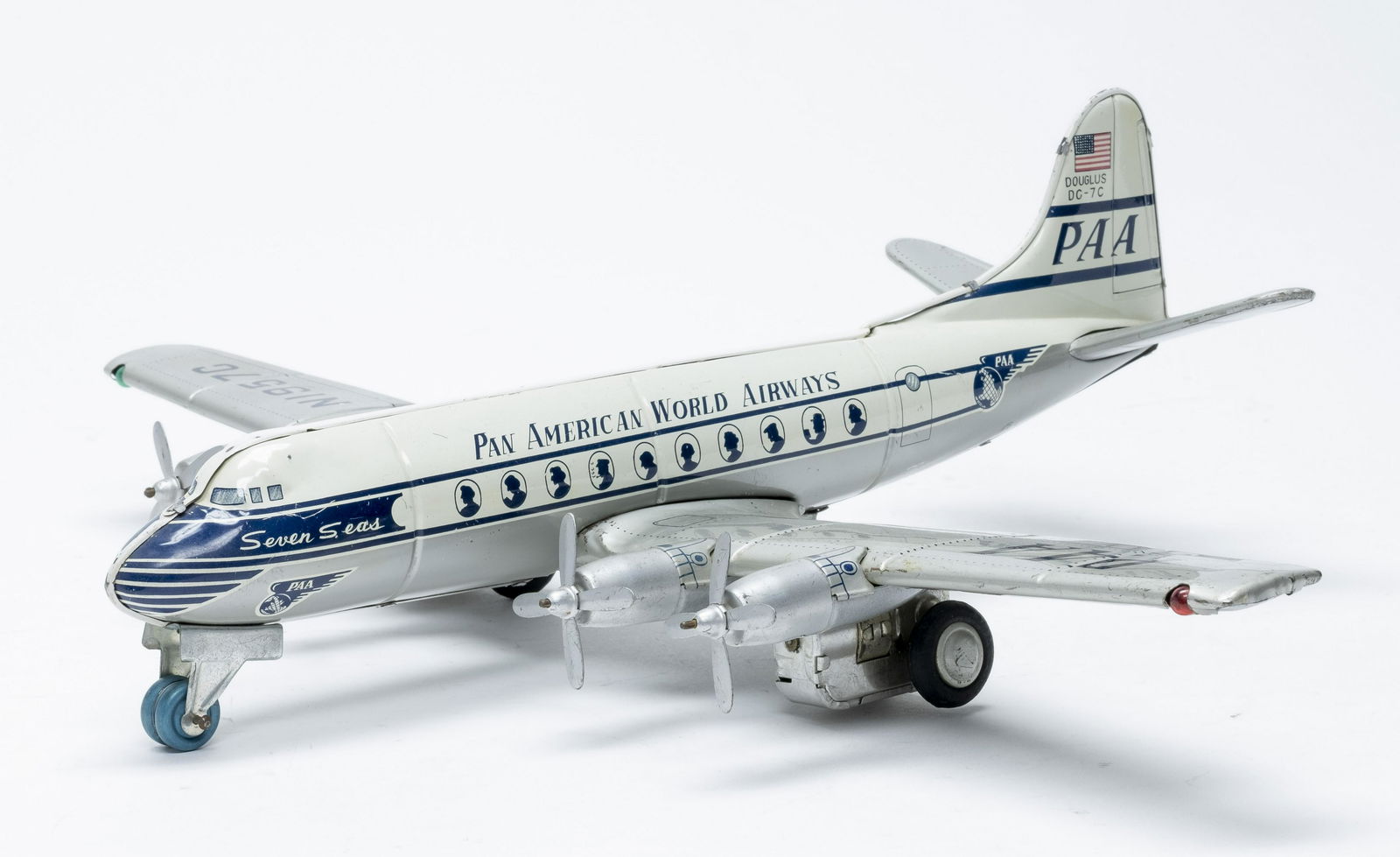 T.N Pan Am Douglas DC-7C Airplane Friction Toy (1 of 4)