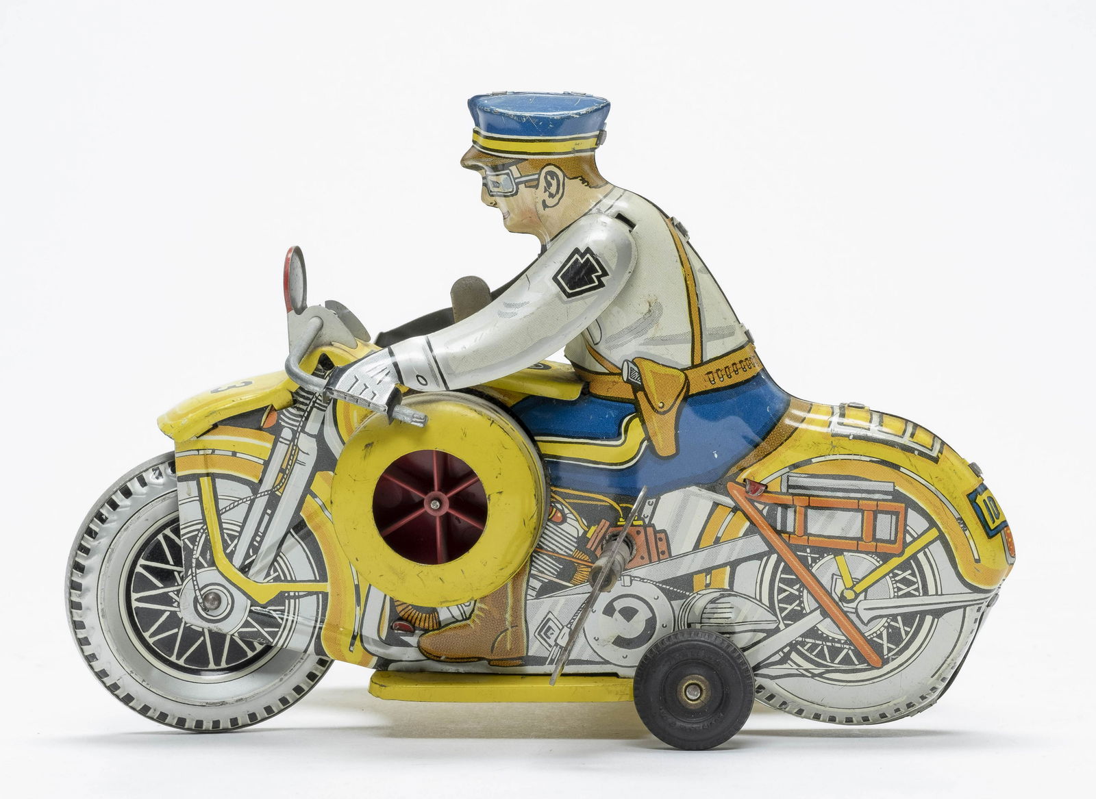 Marx Police Motorcycle with Sidecar & Siren (1 of 2)