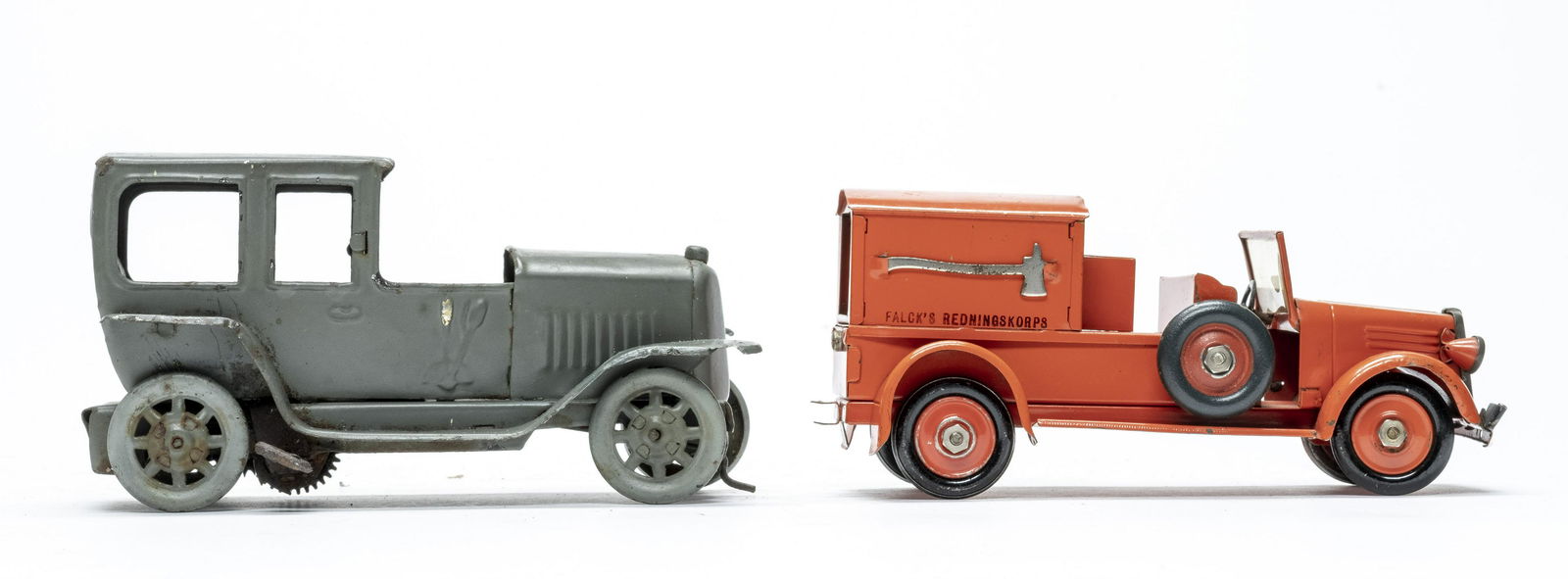 Two Tin Toys, Car and Fire Truck (1 of 4)