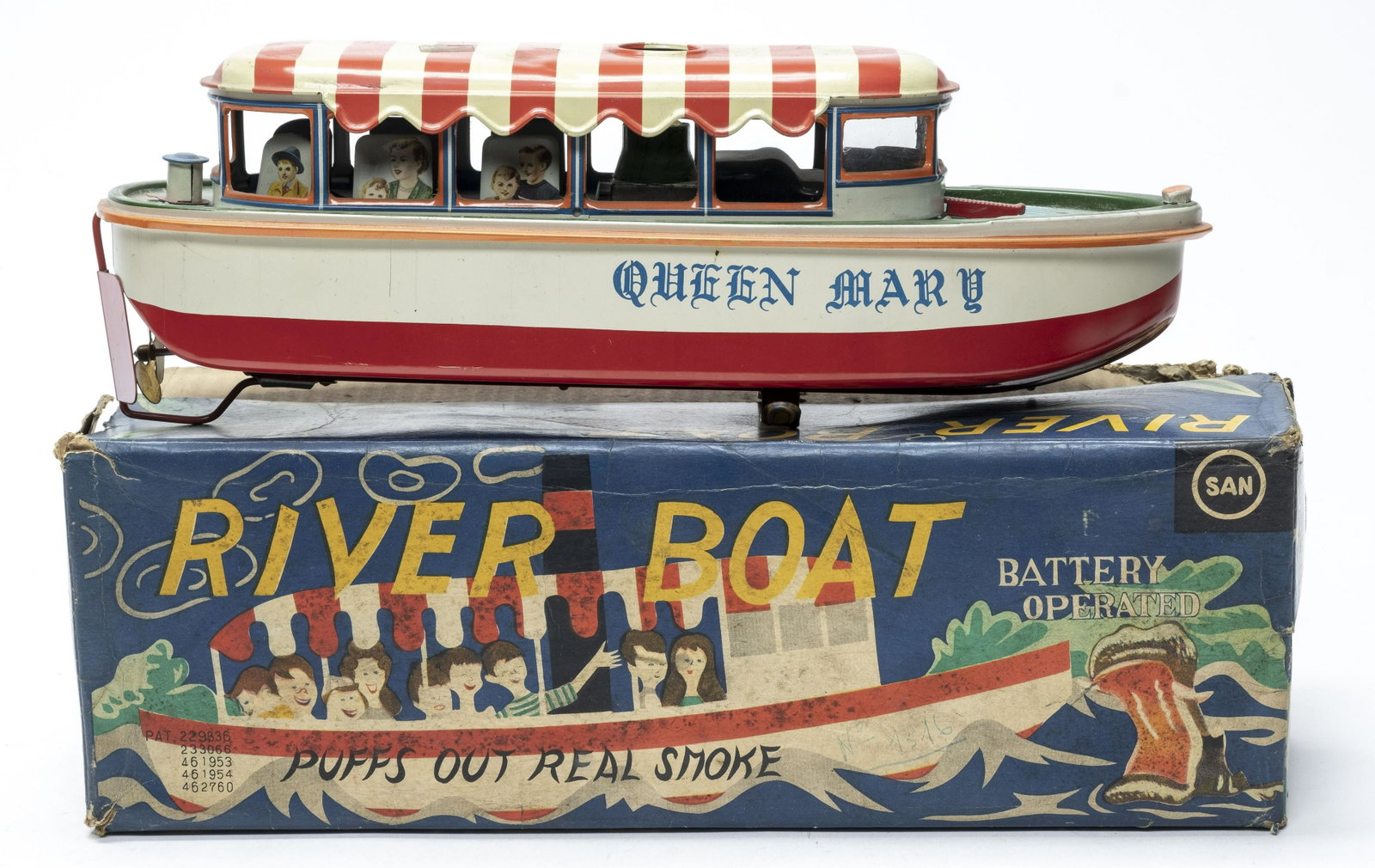 River Boat Battery Op: Made by Marusan of Japan 1960's. Did not work when tested. 13" long. Excellent Condition.