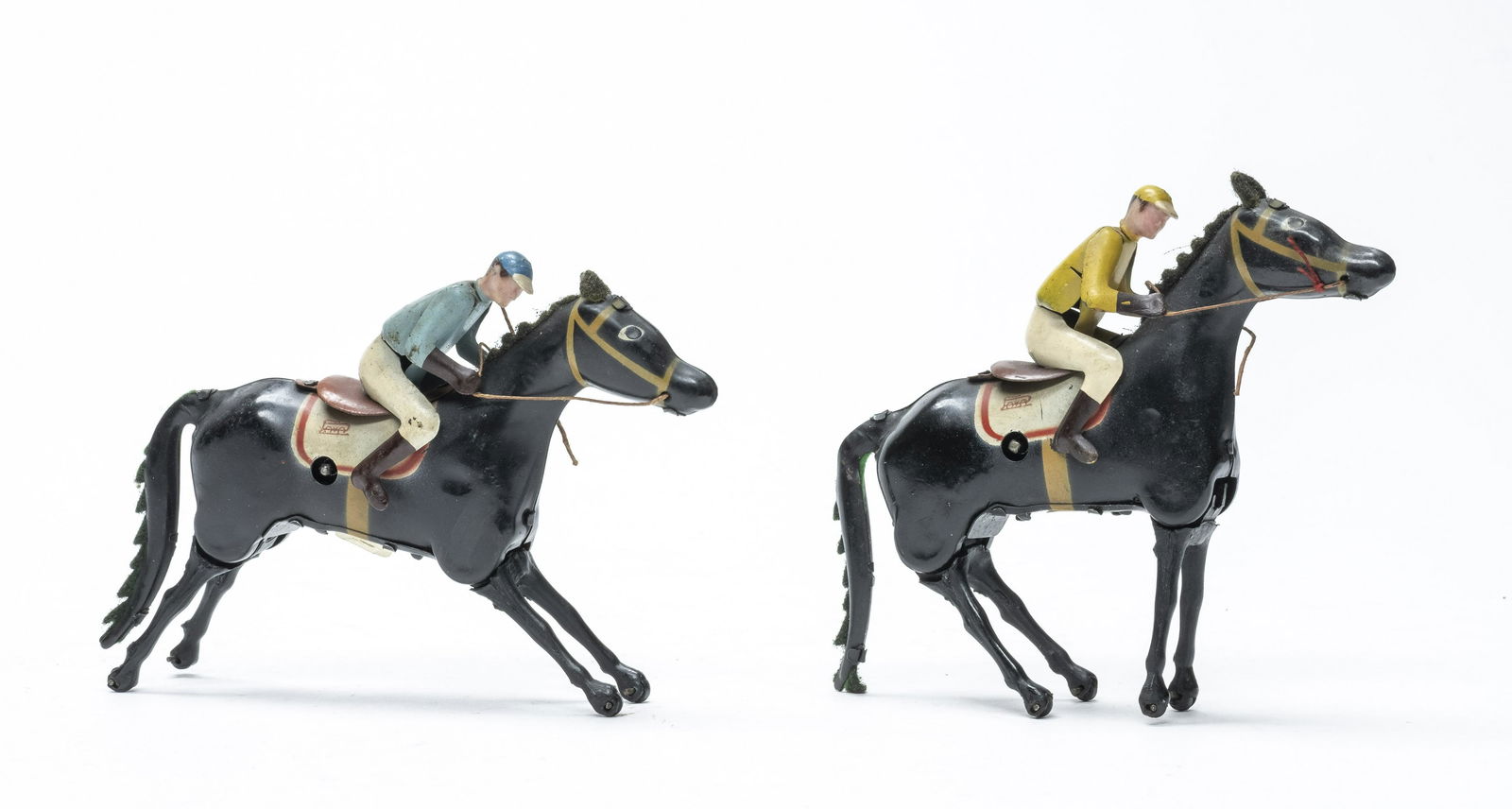 Paya Horse & Jockey Toys: Made by Paya, Spanish 1940's. 6" Long. Worked when tested. Excellent Plus Condition. No key.