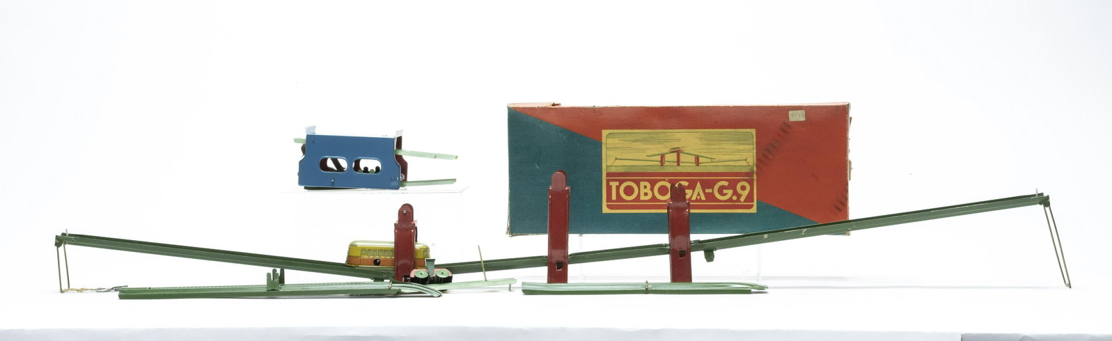 Toboga G 9 Tramway Toy: Made by Cas - bal of Milan, Italy 1960's. Pristine Condition with Original Box. Minor end flap tears.