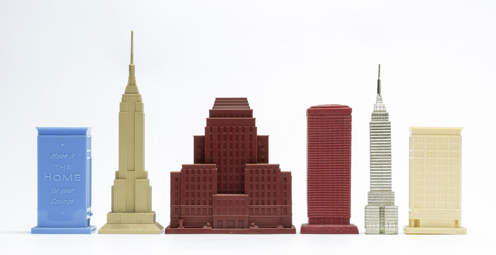Six Plastic Souvenir Buildings (1 of 2)
