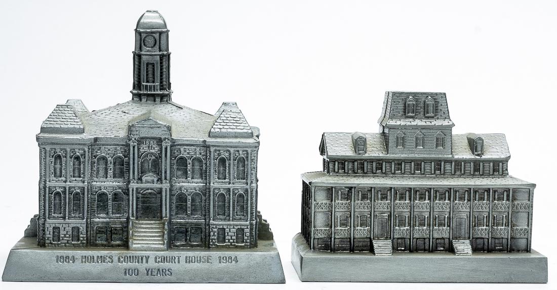 Two Building Banks: Banthrico - 1980's to 1990's. Included are Holmes County Courthouse and Mountain Spring Hotel. Pristine Condition.