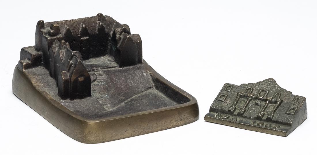 Bowles Hall Ashtray / Brass Paperweight (1 of 2)