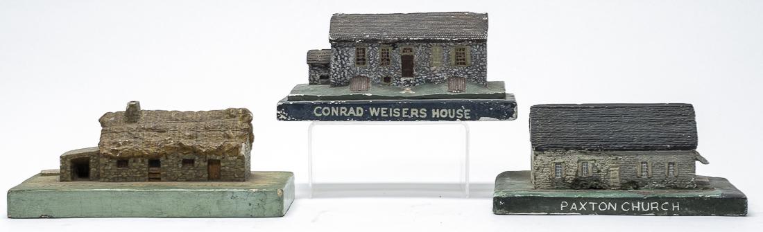 Three WPA Era Chalk Souvenir Buildings (1 of 2)