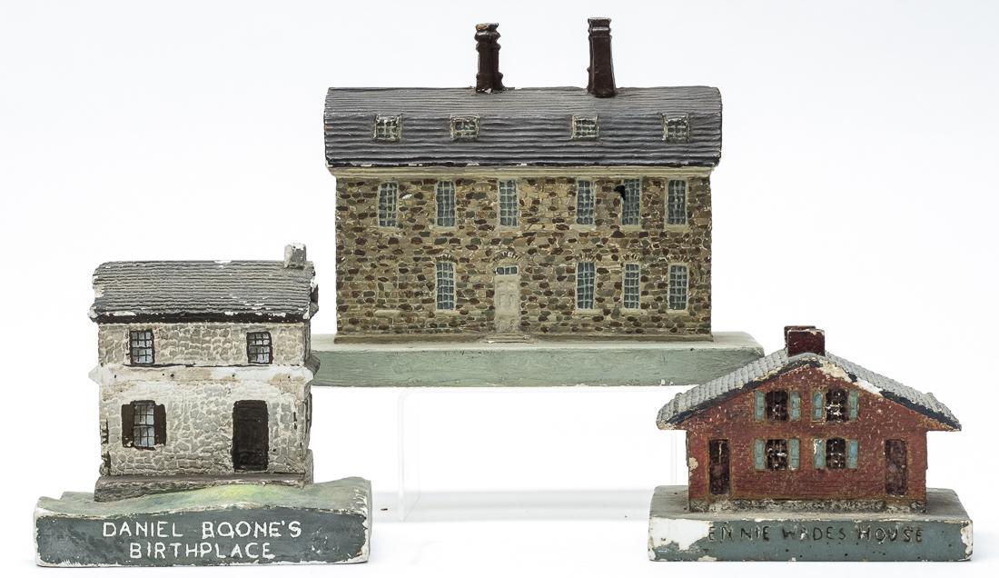 Three WPA Era Chalk Souvenir Buildings (1 of 2)