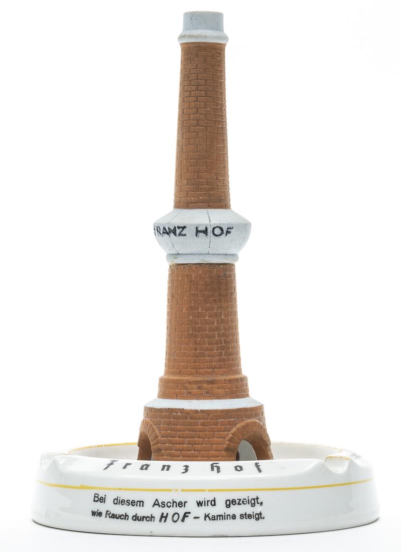 "Franz Hof" Smokestack Ashtray: Austrian - 1950's - 9.5" Tall. Very Fine Condition.
