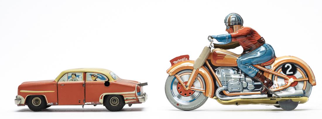 Motorcycle / Sedan Windup Toys (1 of 2)