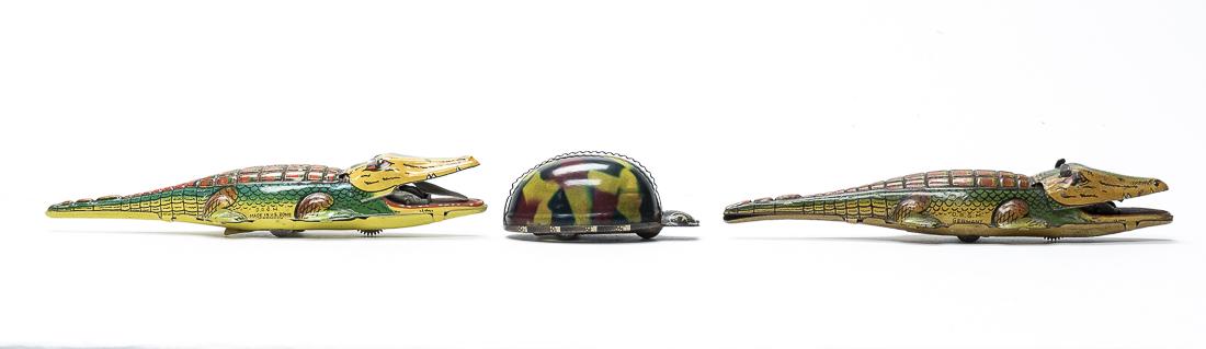 Two Alligators / Beetle: GAMA/CKO. German - 1940's / 1950's - 3" to 6.25" Long. All three worked when tested. Excellent Condition.
