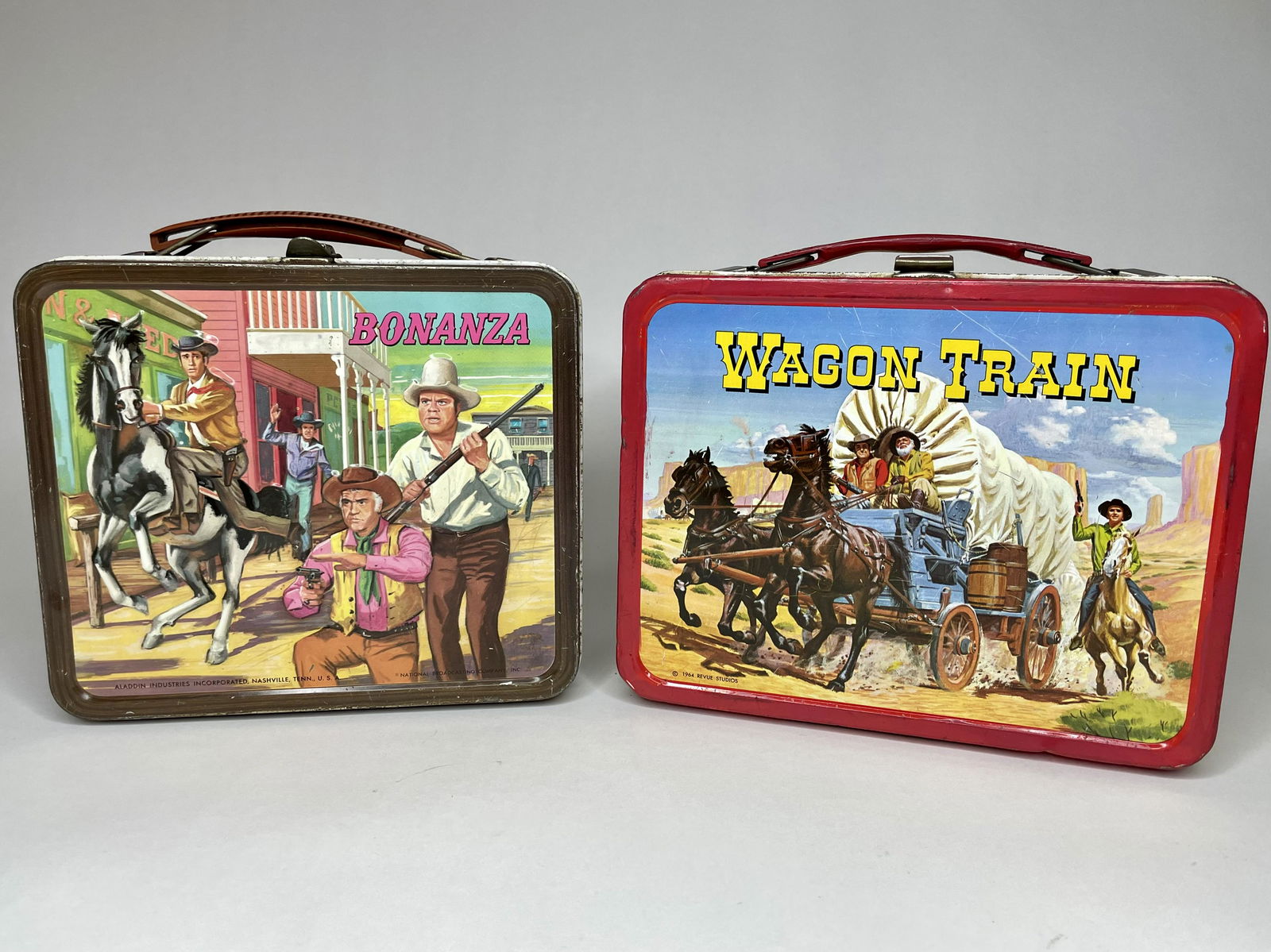 Thermos Wagon Train & Aladdin Bonanza Lunchboxes (1 of 2)