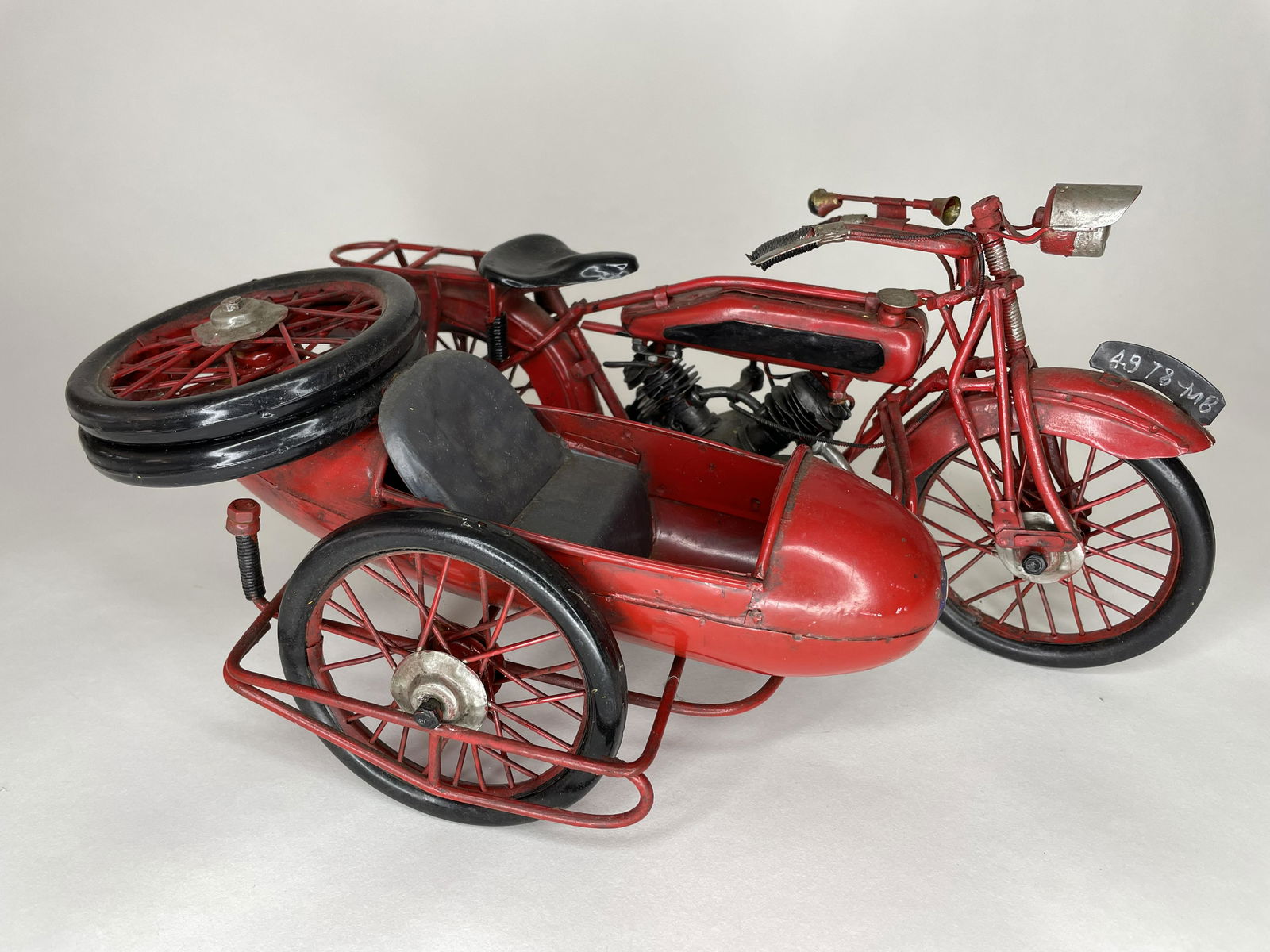 Large Early Motorcycle with Sidecar (1 of 3)