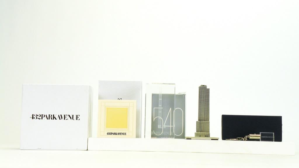 Three Harry Macklowe Development Items: American - 2010's. Three for 432 Park Ave and one for 540 Madison Avenue. Mint with Box.