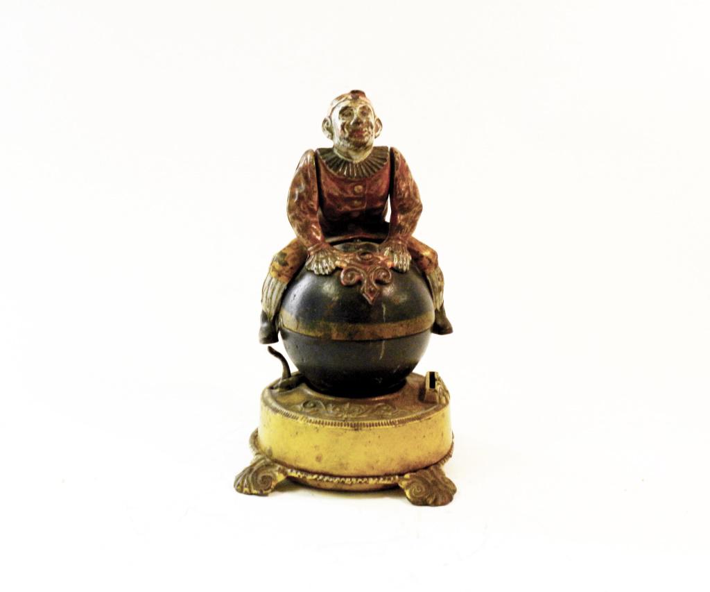 Clown & Globe Cast Iron Bank (1 of 3)