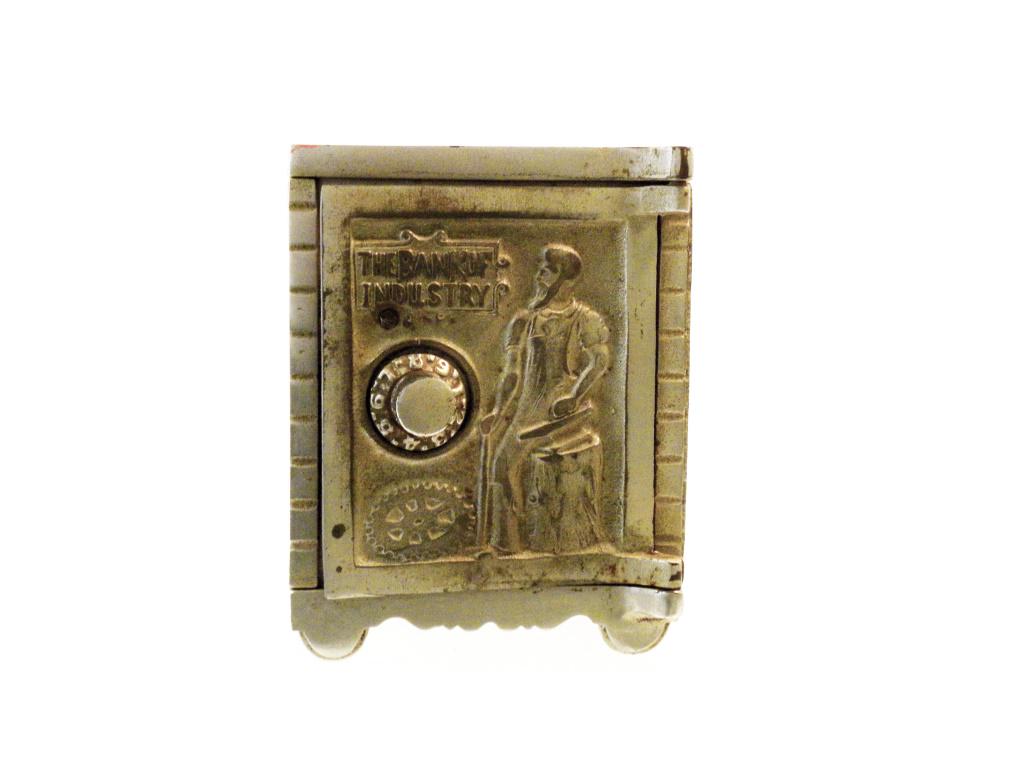 Bank of Industry: Kenton Hardware. Kenton, Ohio - 1905 - 5 3/8" Tall. Very Fine Condition. Lock mechanism not working.