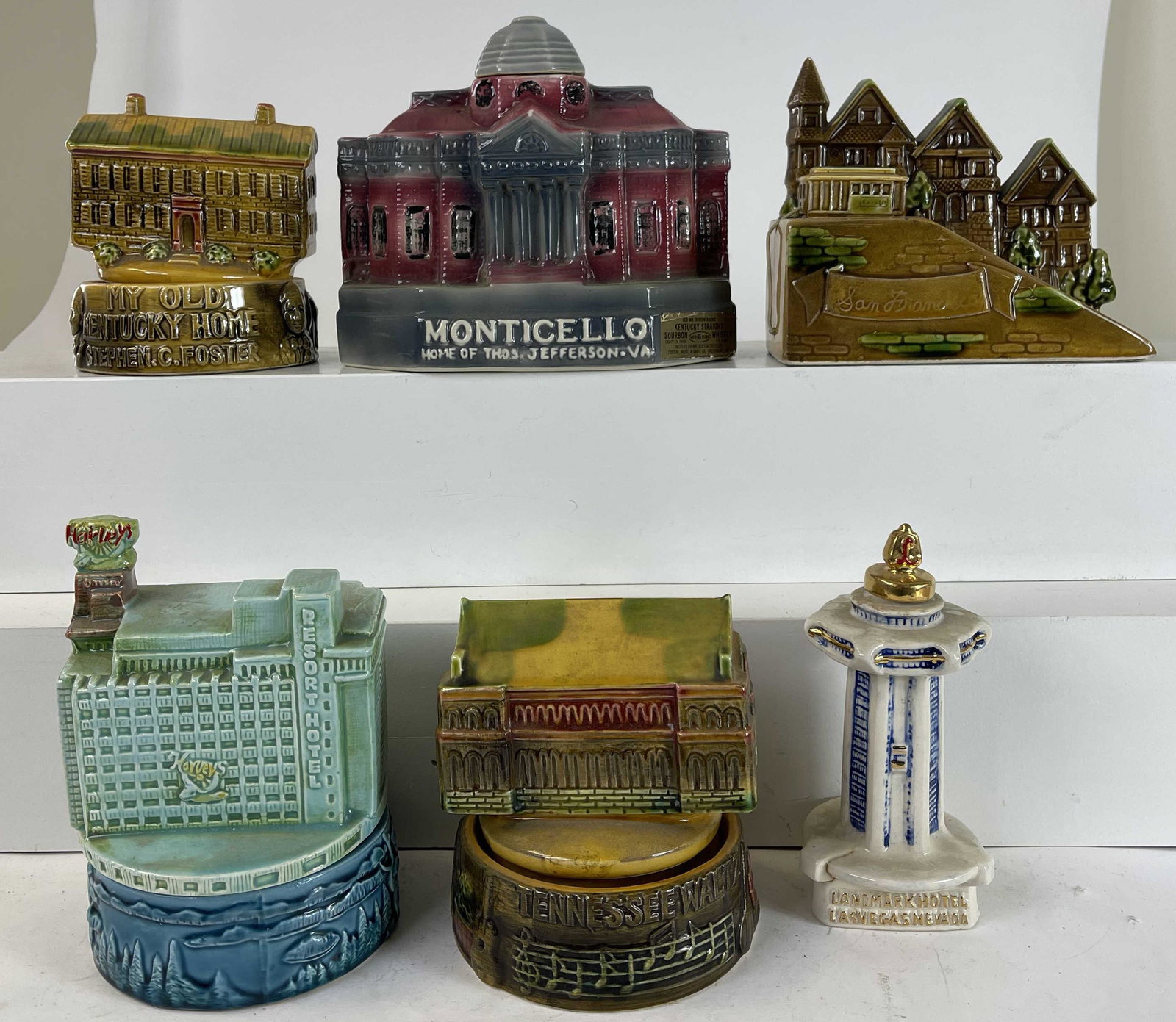 Souvenirs of the World - Ceramic: 1960's to 1970's. Varying Sizes. Several working music boxes. Excellent Condition. **Additional Shipping Charge Due To Large Lot Size**