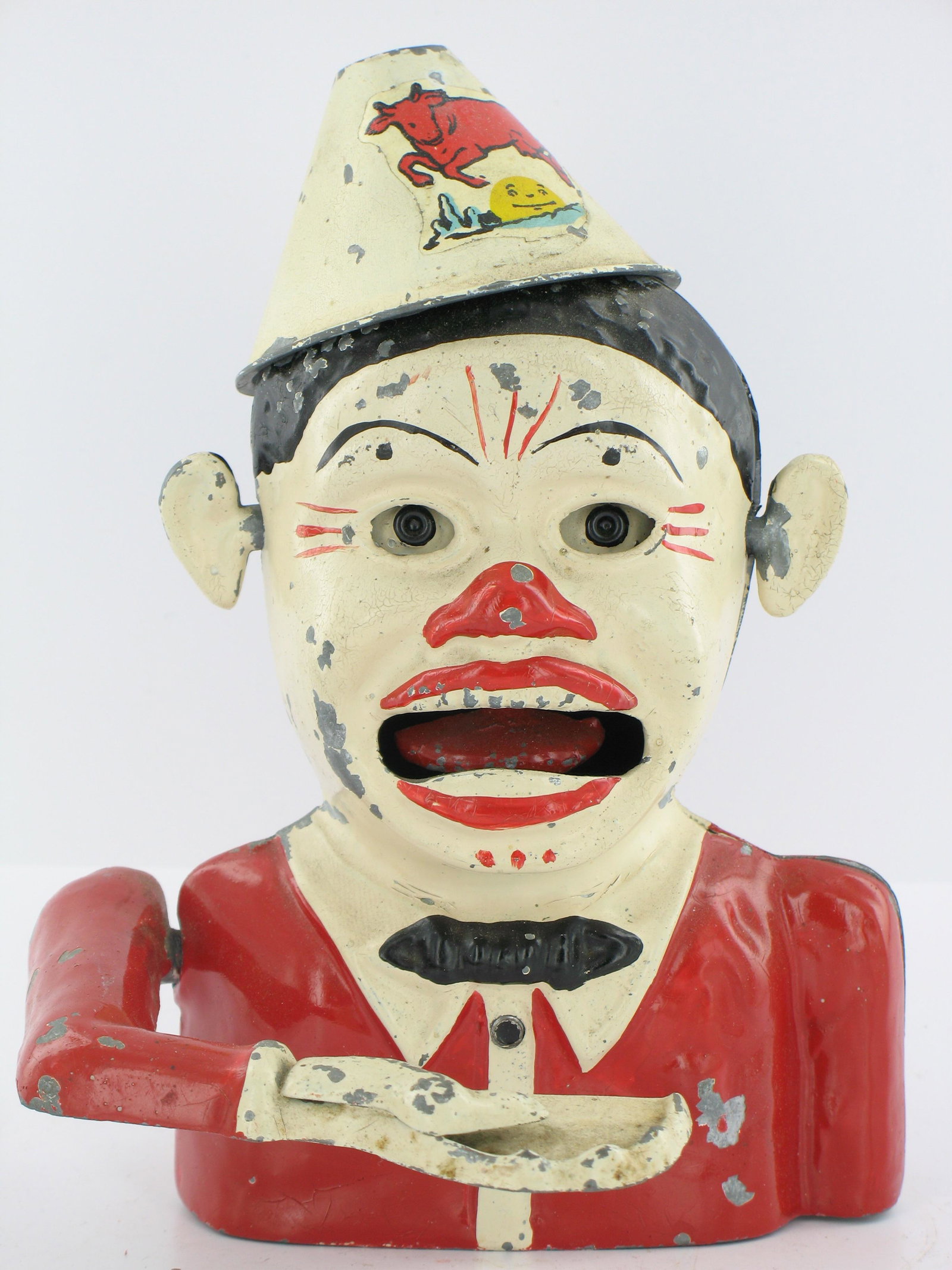 Small Red Clown Mechanical Bank (1 of 6)