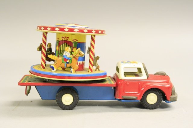Flatbed Friction Toy with Merry Go Round (1 of 2)