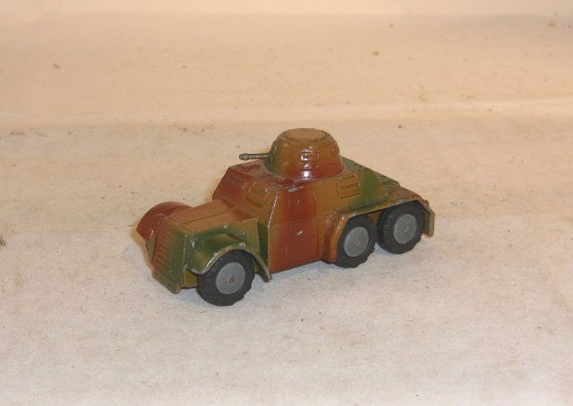 MARKLIN ARMOURED CAR: Metal, 3 1/2" long; camouflaged; condition excellent
