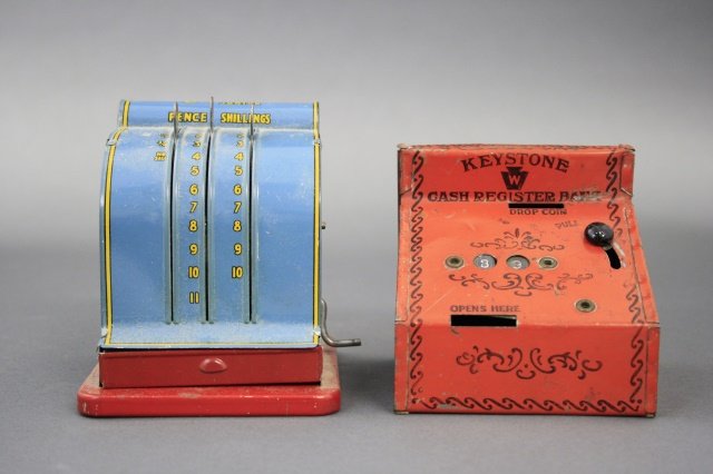 Two Tin Cash Registering Banks (1 of 3)