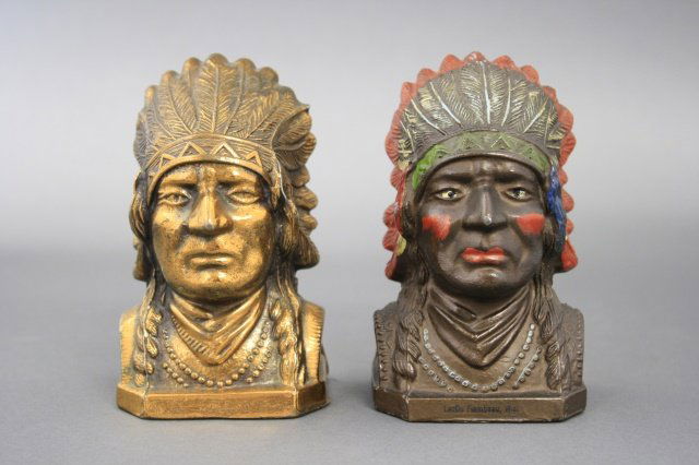 Two Indian Bust Still Banks (1 of 2)