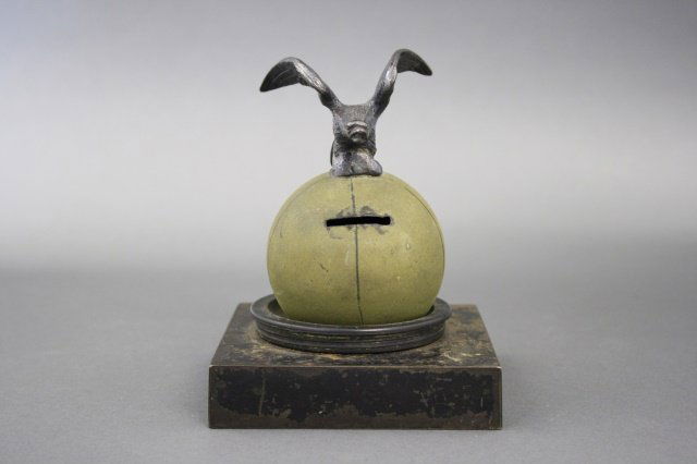 Folk Art Eagle on Globe Still Bank (1 of 2)