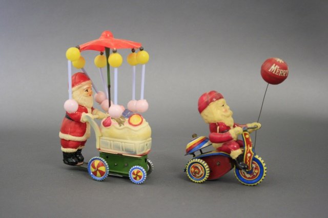 Two Celluloid and Tin Santa Toys (1 of 2)