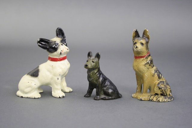 French Bulldog & Two German Shepard Paperweights (1 of 2)