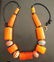 African Mali Copal Amber & Trade Bead Necklace