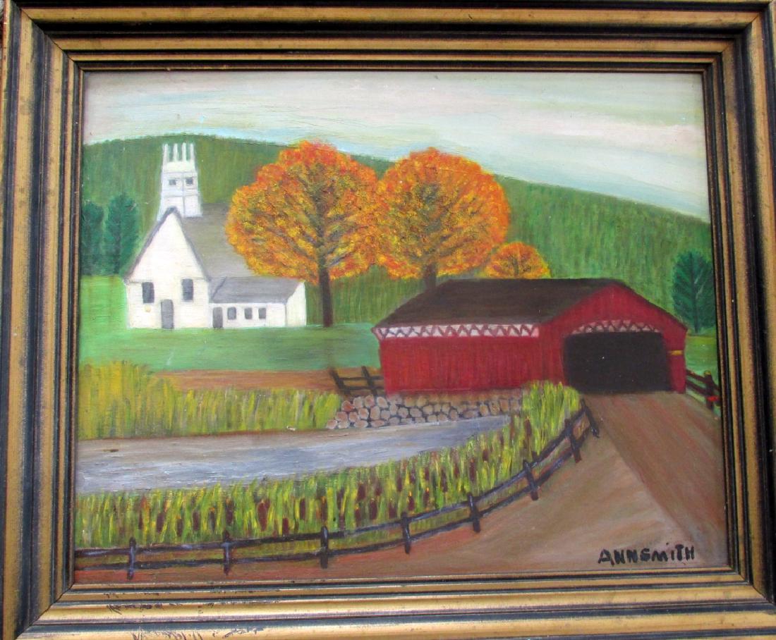Covered Bridge (Anna M. Smith - American Folk Art) (1 of 4)