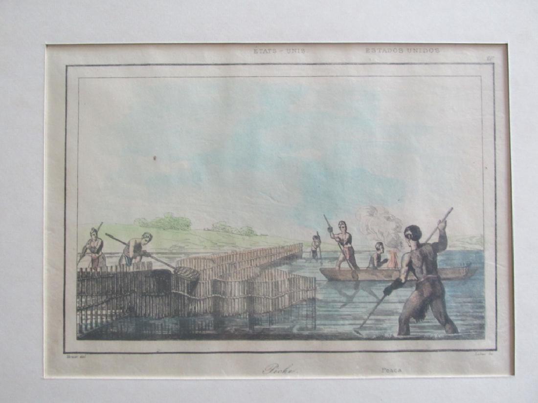 Indians of Florida 1563 - Piche: Etats Unis - Estados Unidos [United States of America] - Piche - Pesca. Florida 1563 Artist: Vernier - Lebas Print Type: Hand Colored Engravi