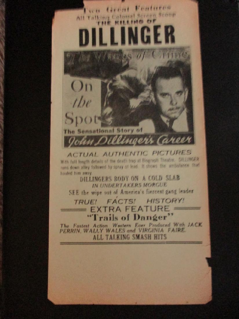 Killing of John Dillinger Theater Broadside 1934 (1 of 3)