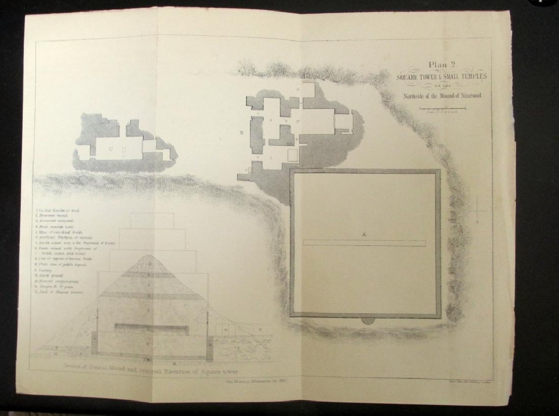 Plan of Towers & Temples of the Mound of Nimroud: Egypt - Plan - Square Tower & Small Temples of the Mound of Nimroud Rare Print Type: Stone Lithograph Date: 1852 Publisher: John Murray Origin: British