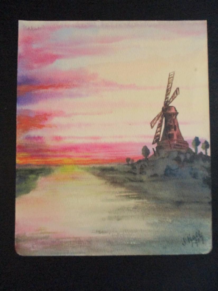 Windmill at Sunset - Dutch School (1 of 4)