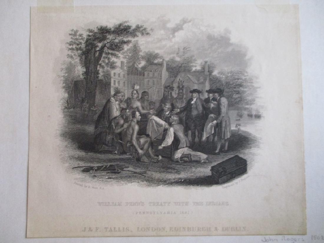 William Penn's Treaty with the Indians 1681: William Penn's Treaty With the Indians Pennsylvania 1681 Artist: After Benjamin West Print Type: Engraving Date: Circa 1850 Publishe
