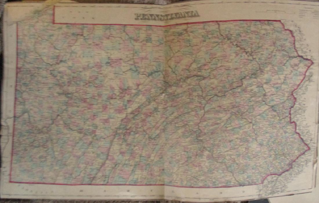 3 Hand Colored Maps - Philadelphia Baltimore Penn.: Three Gray's Atlas Maps on one sheet - Pennsylvania - Philadelphia - Baltimore Depicts railroad lines, common roads, canals, topography, etc. All maps are on one she