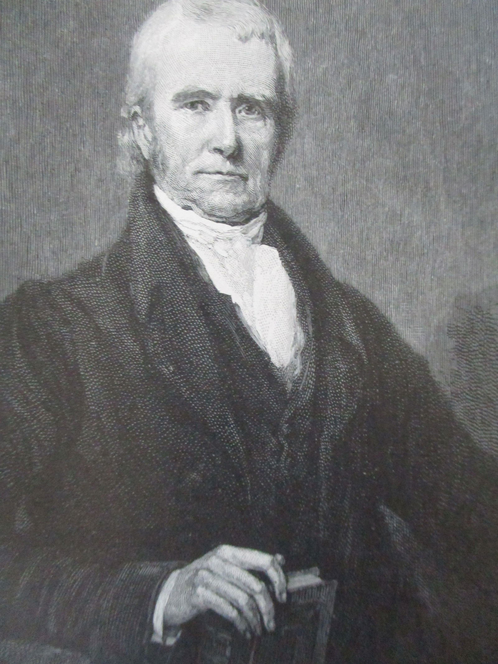 Portrait of John Marshall: Portrait of John Marshall 19th century Artist: From a phototype Date: 1882 Publisher: Century Origin: American Demensions