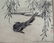 Black Bird Under Willow Tree - Japanese 19th Cent - 2