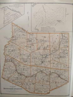 Map of Montgomery & Fulton Counties New York: Map of Montgomery and Fulton Counties, New York, New York Artist: Attrib. Frederick W. Beers Print Type: Stone Lithograph Date: Circa 1870's Origin: American Demensions: 11 x 14" Subject: American