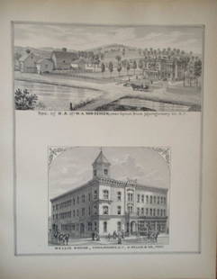 Nellis House, Canajoharie, NY: Nellis House, Canajoharie, N.Y. A. Nellis & Co., Prop. Over Res. of H. A. and W. A. Van Deusen, near Sprout Brook, Montgomery, Co, NY. Artist: Attrib. Frederick W. Beers Print Type: Stone