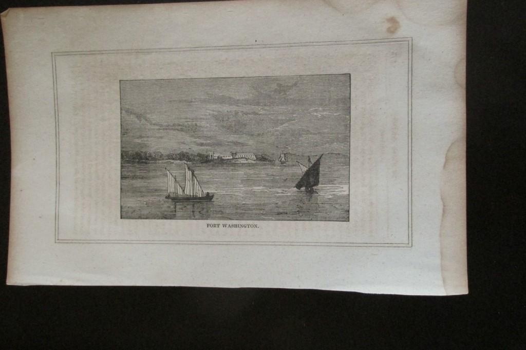 Early Engraving of Fort Washington Manhattan (1 of 2)