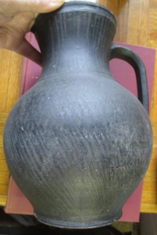 19th Century Black Pottery Pitcher  Unknown Origin (1 of 2)