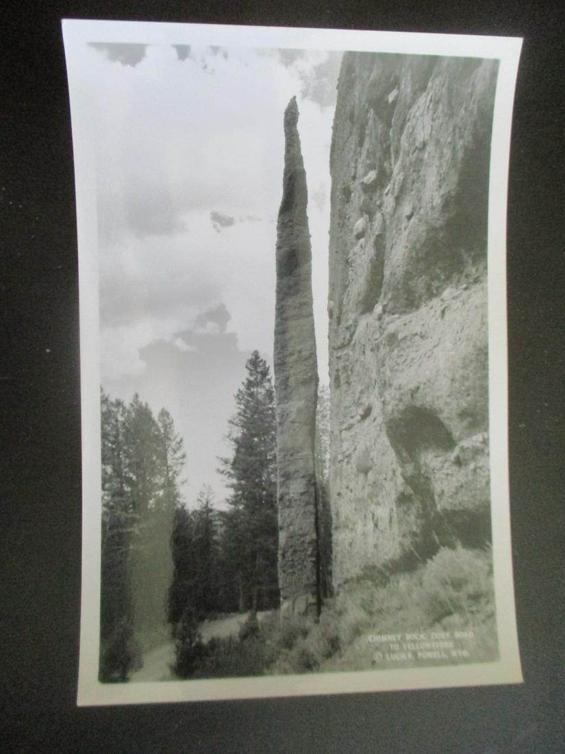 Chimney Rock - Yellowstone - Albert G. Lucier: Chimney Rock - Cody Road to Yellowstone Wyoming. Signed and titled in photograph - Lucier, Powell, Wyo. Photographer: Albert G. Lucier 1877 - 1962 Signed: <