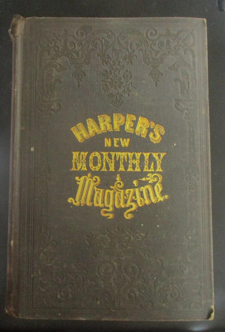 Harper: Harper's New Monthly Magazine Volume XVII 6 Months - December,1858 to May,1859. Beautiful gold tooled designed cover and spine. Numerous woodcuts. Illustrations B/W