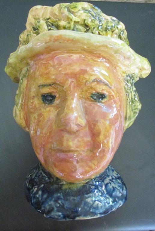 Miram Halpern Folk Art Lady w/ Flower Hat (1 of 3)