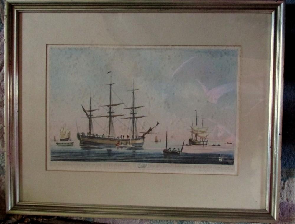 A Collier With A View of South Foreland: A 90 Gun Ship at Spithead Dom.k Serres R.A. del. J. Clarke & John Heaviside Clark, British (1771 - 1863) sculp. Edward D Orme Exc.Published & Sold Jan.y 1, 1806 by