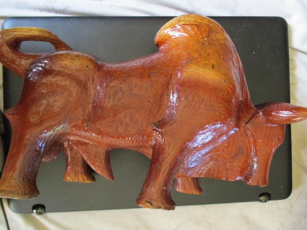 Southern Folk Art Carved Brahman Cow (1 of 3)