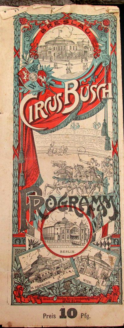 Circus Busch Program - 1930's: Imperial Castle of Petrovskoi Near Moscow Jakob Busch (1879-1948) was the founder and owner of the itinerant Circus Busch (also known as Circus Busch-Nürnberg and Circus Bus